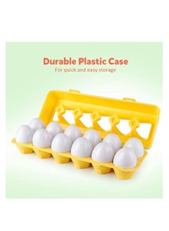 Mike Music Matching Eggs 12 pcs Set Color & Shape Recoginition Sorter Puzzle for Travel Bingo Game Early Learning Educational Fine Motor Skill Montessori Gift for Year Old Kids  - Image 3