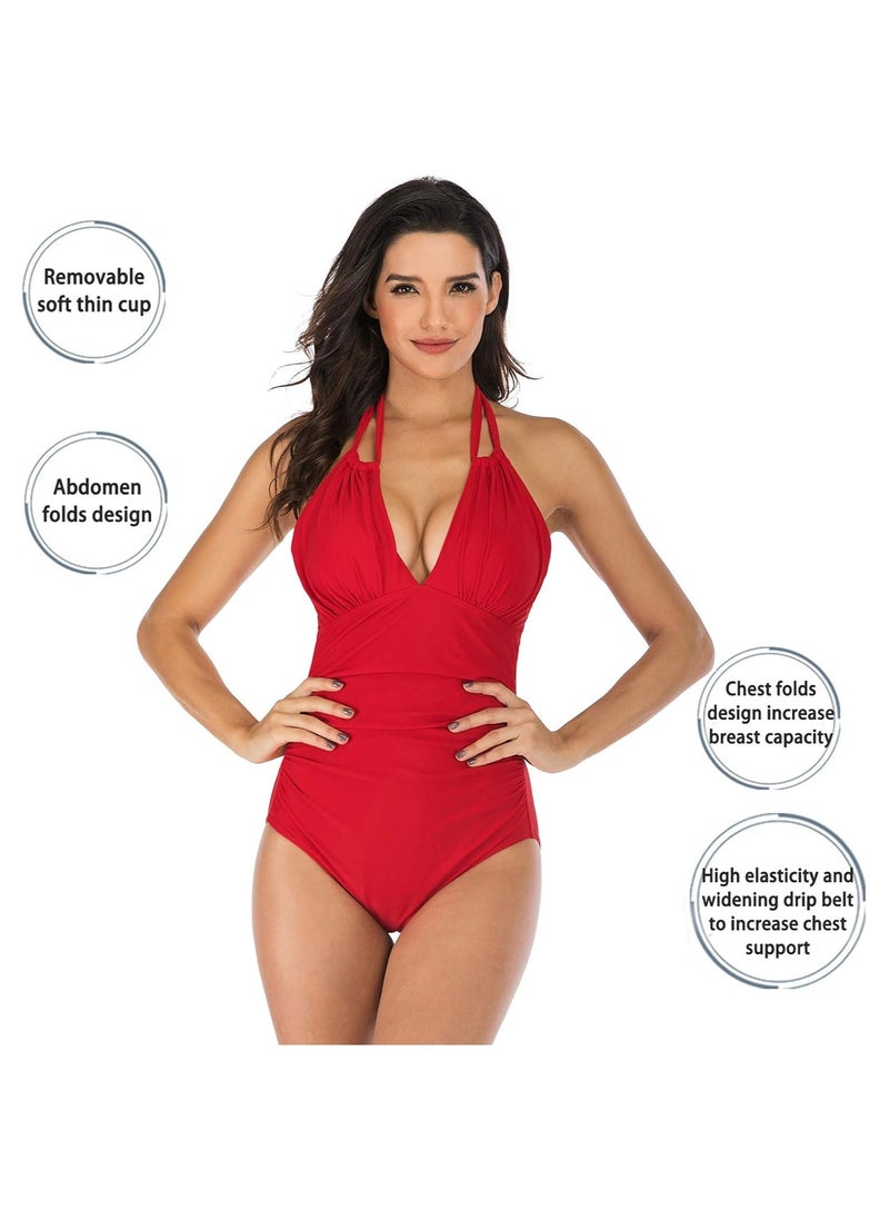 Generic - Women's One Piece Swimsuit, Deep Cut Bikini, Bandeau Bathing Suits, Slimming Twist Swimwear, Body Shape Cover, with 2 ways to wear - Image 1