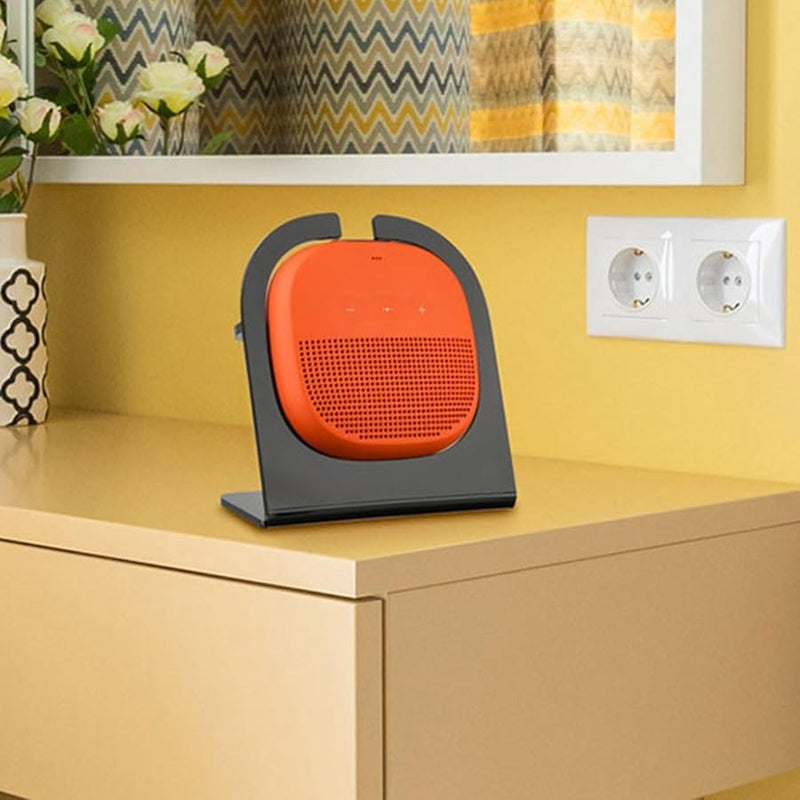 حامل مكبر صوت أسود آمن مقاوم للانزلاق حل تخزين لمكبرات الصوت الصغيرة - Image 4