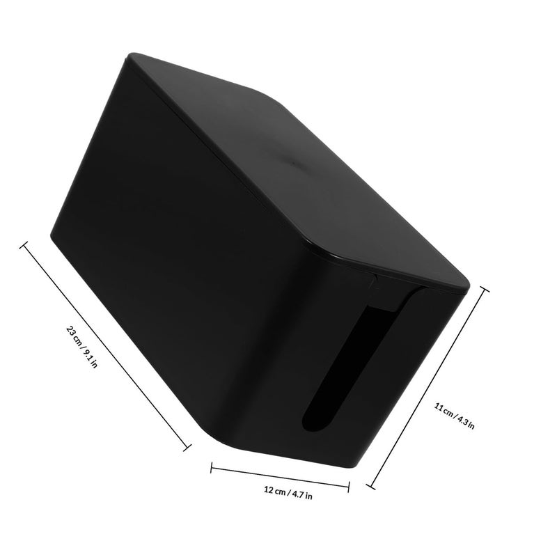 Black Plastic Cable Organizer Box Cord Management Cover For Power Strips Home Office - Image 3