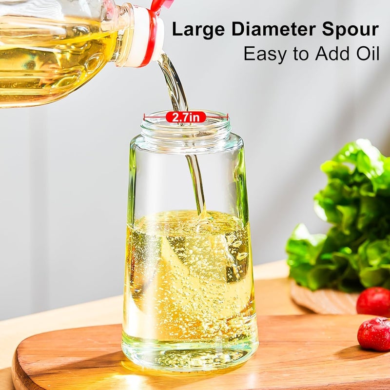 ISEAU 2 in 1 Oil Sprayer and Oil Dispenser Oil Pots For Kitchen Olive Oil Sprayer Bottle 500Ml For Cooking Kitchen BBQ Air Fryer Salad Frying Baking Oil Mist Sprayer Bottle Green - Image 5