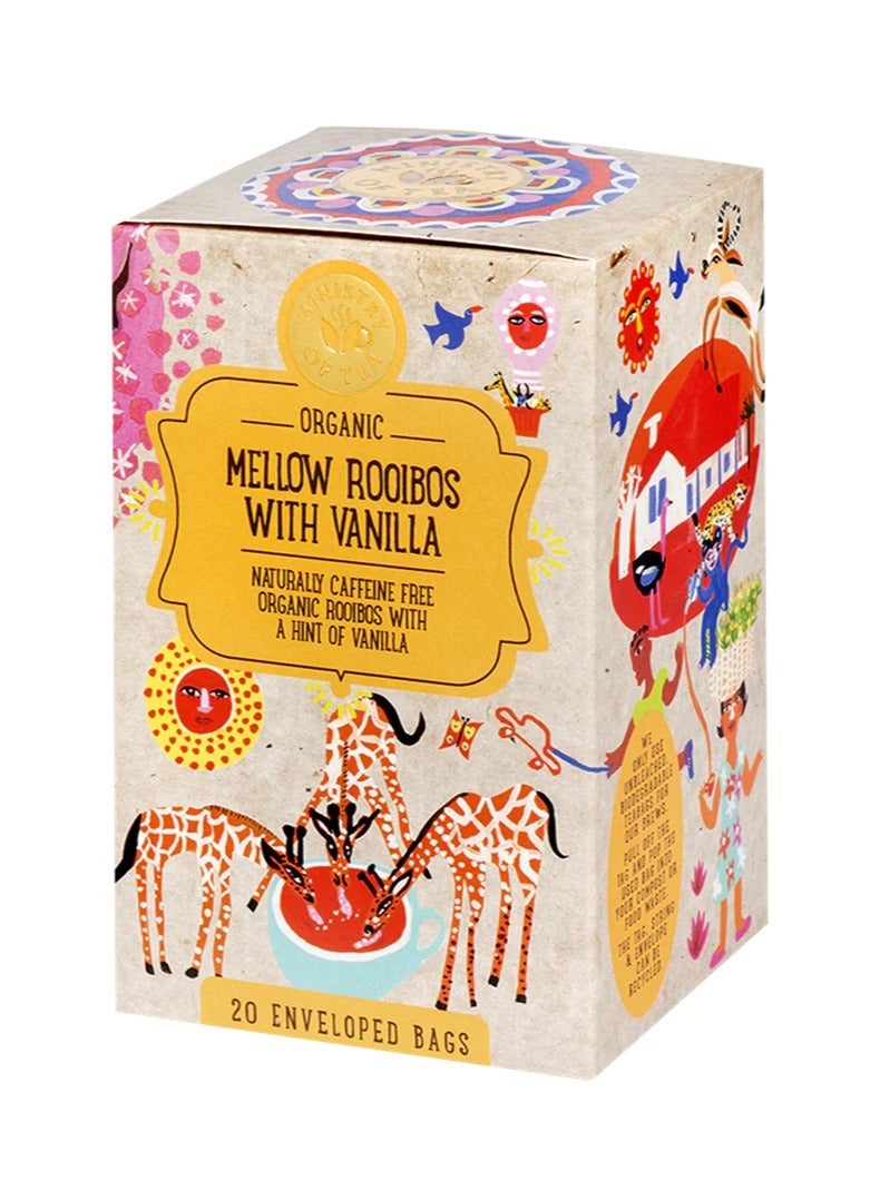 MINISTRY OF TEA Organic Mellow Rooibos with Vanilla, 20 Enveloped Teabags