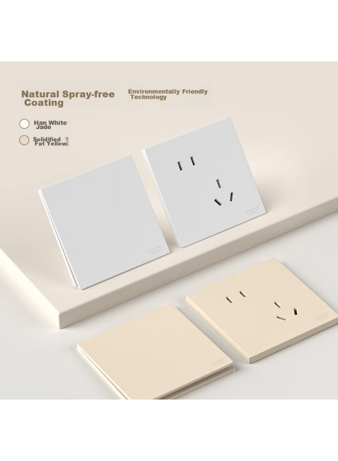 Delixi Switch Socket 295 Ultra-thin Matte Large Plate 86 Type Wall Power Switch One Open Multi-control Han Yu White - Image 2