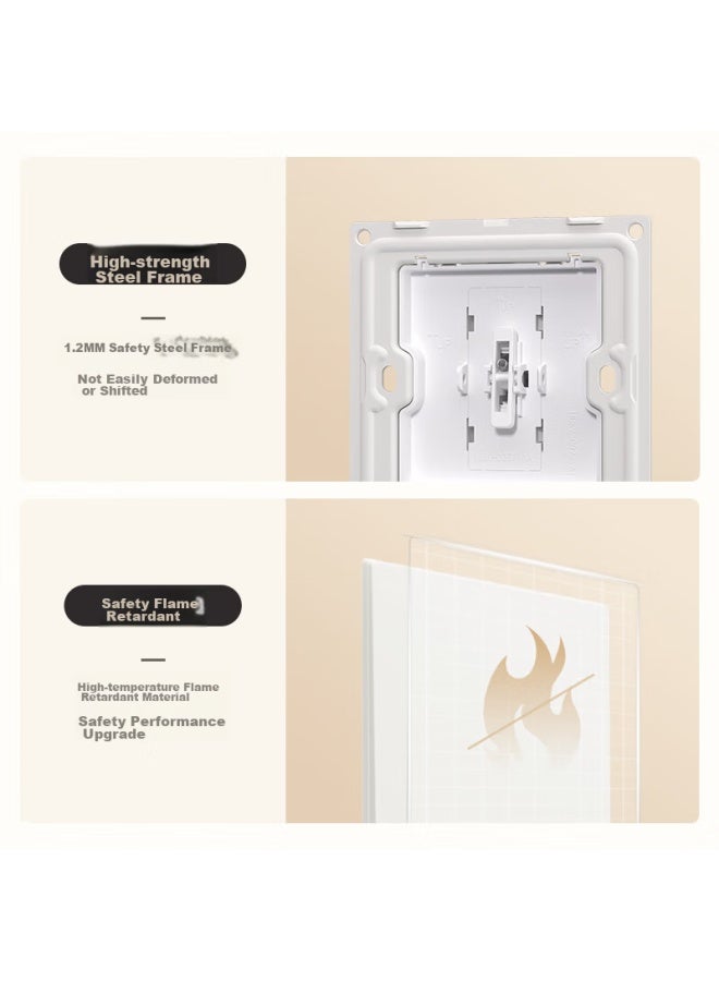 Delixi Switch Socket 295 Ultra-thin Matte Large Plate 86 Type Wall Power Switch One Open Multi-control Han Yu White - Image 4