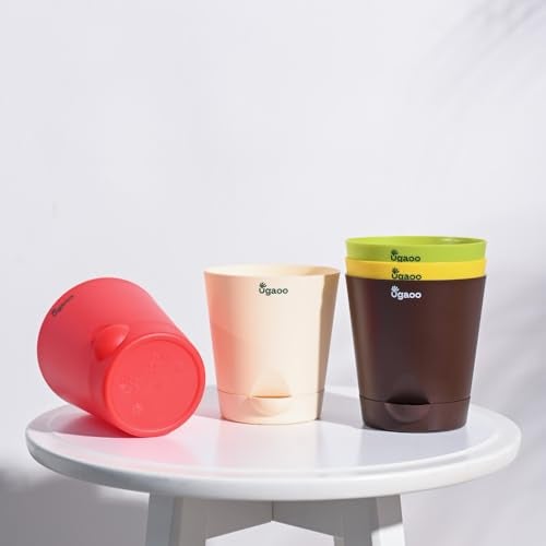 Ugaoo Self Watering Pots Planter for Plants - 4 Inch, Round, Set of 5 - Image 1