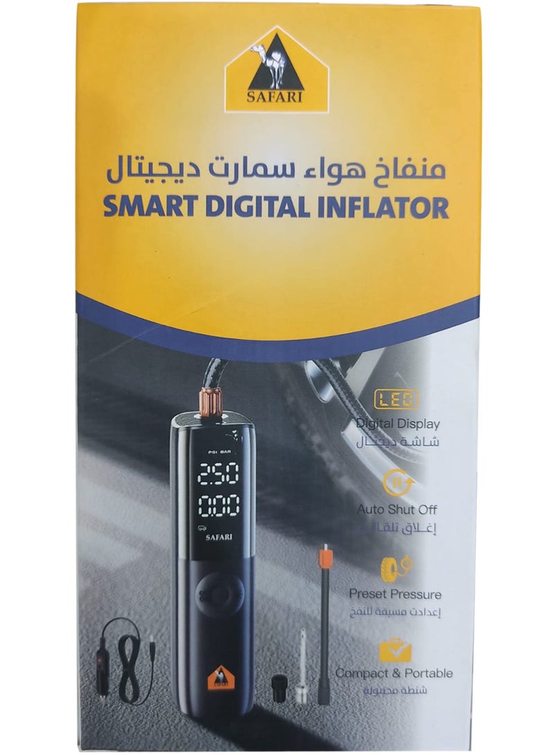 Safari Air Compressor Tire Inflator Pump Car Portable, 150 PSI Fast Inflation with LCD Dual Screen, [Cordless & Strong Power] Electric Tire Pump for Car Tire For Car, Bicycle, Motorcycles, Ball - Image 1