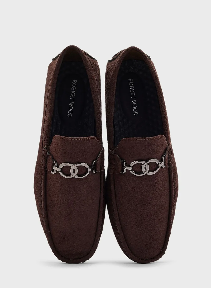 Robert Wood Suede Loafers