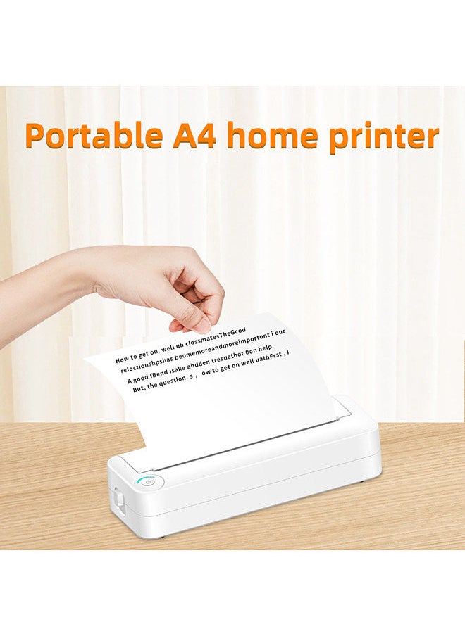 Generic A4 Portable Paper Printer Thermal Printing Wireless BT Connect Compatible with iOS and Android Mobile Photo Printer Support 210mm Wide with 1 A4 Thermal Paper Roll  - Image 2