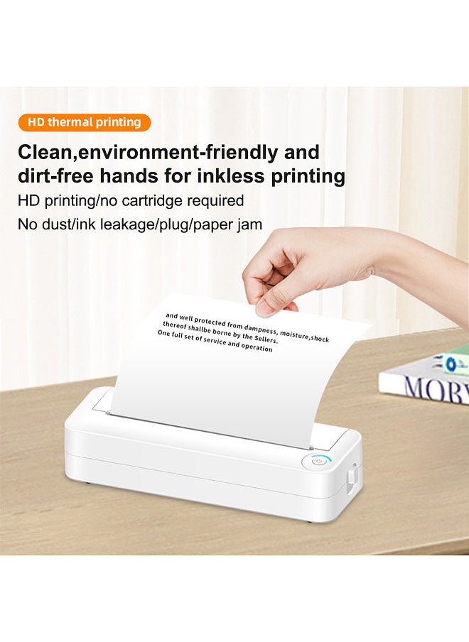 Generic A4 Portable Paper Printer Thermal Printing Wireless BT Connect Compatible with iOS and Android Mobile Photo Printer Support 210mm Wide with 1 A4 Thermal Paper Roll  - Image 3