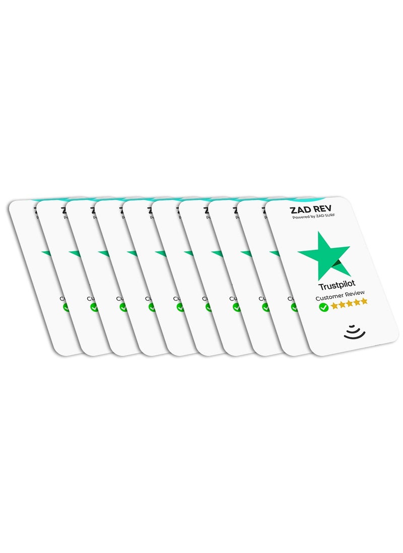 Zad Surf Pack of 10 Zad Rev. Trustpilot Reviews NFC Card from (Zad Surf) allowing you boosting reviews - iOS and Android  - Image 1