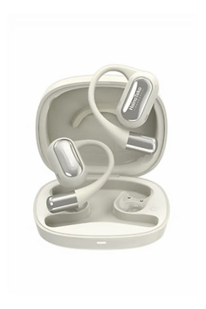 Haino Teko OWS-H3 OpenFit Bluetooth Earphones with High-Quality Sound Ultra-Clear Microphone and Touch Controls in White - Image 4