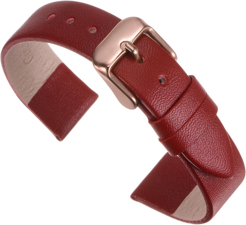 QUARKZMAN Leather Watch Strap Watch Leather Strap Watch Straps Flat Thin Elegant Leather Watch Strap Buckle for Smartwatch Men Women Men Women - Image 1