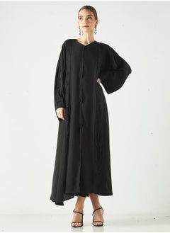 هدية المدينة  عباية مزخرفة أحادية اللون  - Image 1