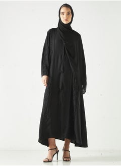 هدية المدينة  عباية مزخرفة أحادية اللون  - Image 4