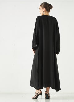هدية المدينة  عباية مزخرفة أحادية اللون  - Image 5