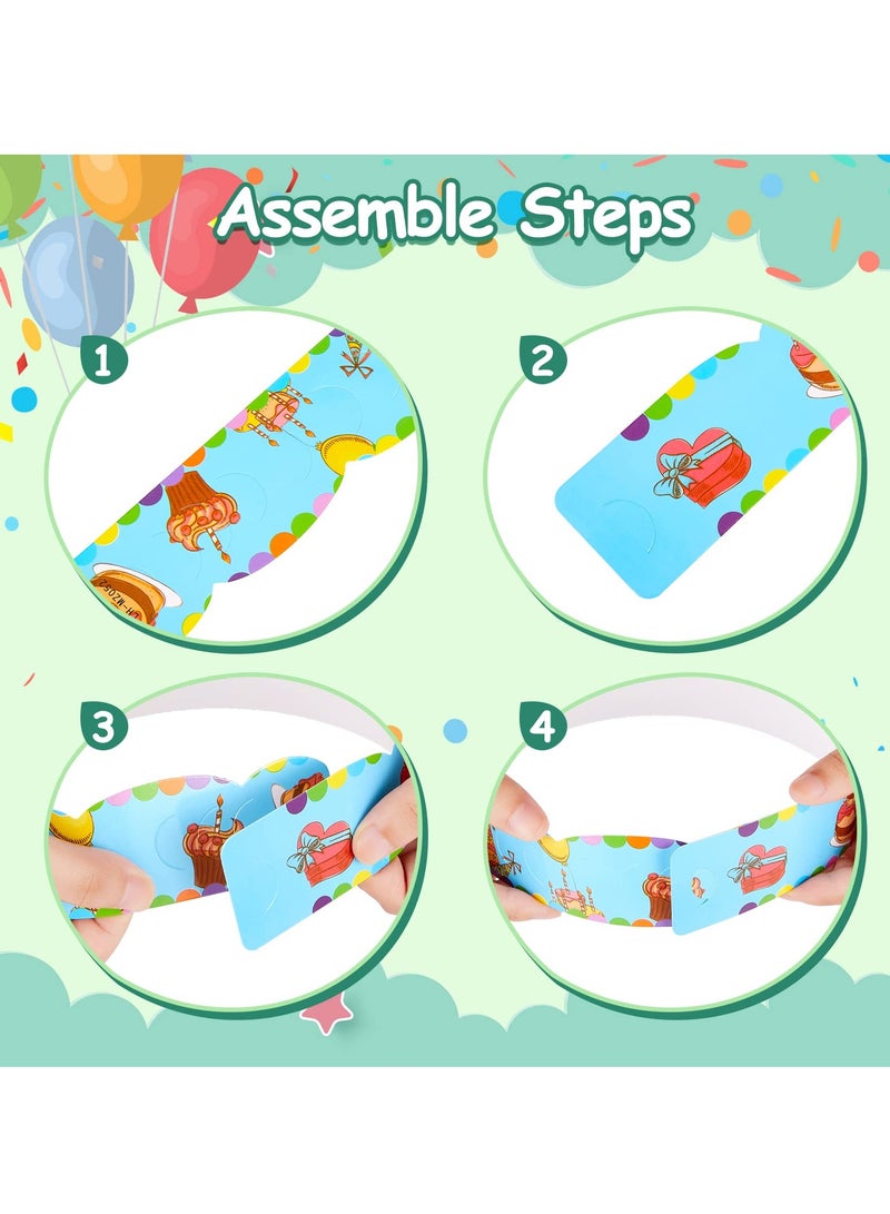 Zikra 50 Pcs Birthday Crowns for Kids, Paper Party Hats Colorful Birthday Hat Happy Birthday Paper Crowns for Kids Family Classroom School Birthday Party Decor Supplies - Image 5