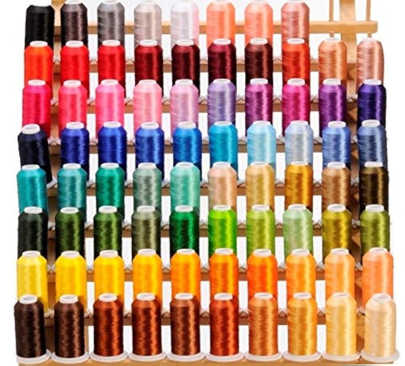 80 Cones (1100 Yards Each) of Polyester Embroidery Threads Compatible with Brother Babylock Janome Singer Pfaff Husqvarna Bernina Machines