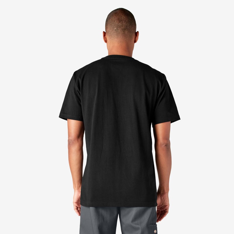 Dickies Mens Heavyweight Crew Neck Short Sleeve Tee Henley Shirt, Black, XX-Large US - Image 2