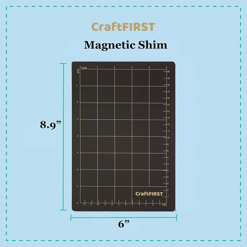 CraftFIRST 6 x 9 Magnetic Shim with Popular Card Size Grids Die Cutting Accessaries 2 Shims - Image 2