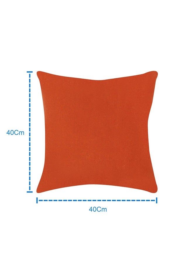 AIRWILL Cotton Plain Orange Themed Cushion Covers for Cushions & Pillows (Orange, Pack of 5) - Image 2