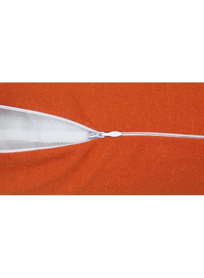 AIRWILL Cotton Plain Orange Themed Cushion Covers for Cushions & Pillows (Orange, Pack of 5) - Image 4