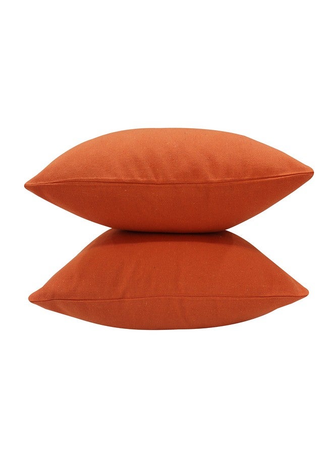 AIRWILL Cotton Plain Orange Themed Cushion Covers for Cushions & Pillows (Orange, Pack of 5) - Image 3