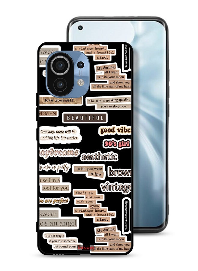 Tolwak Xiaomi Mi 11 Protective Case Cover Beautiful Quotes Stickers - Image 1