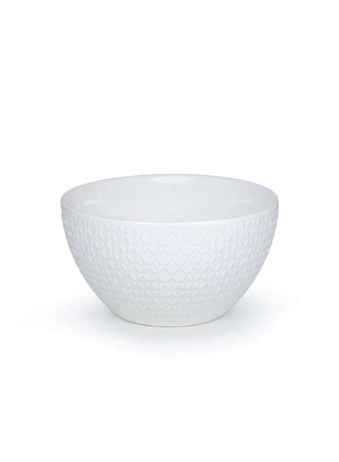 24-Piece Diamond Texture Embossed Scratch-Resistant & Microwave Safe Ceramic Dinnerware Set, Set for 6 - Image 4