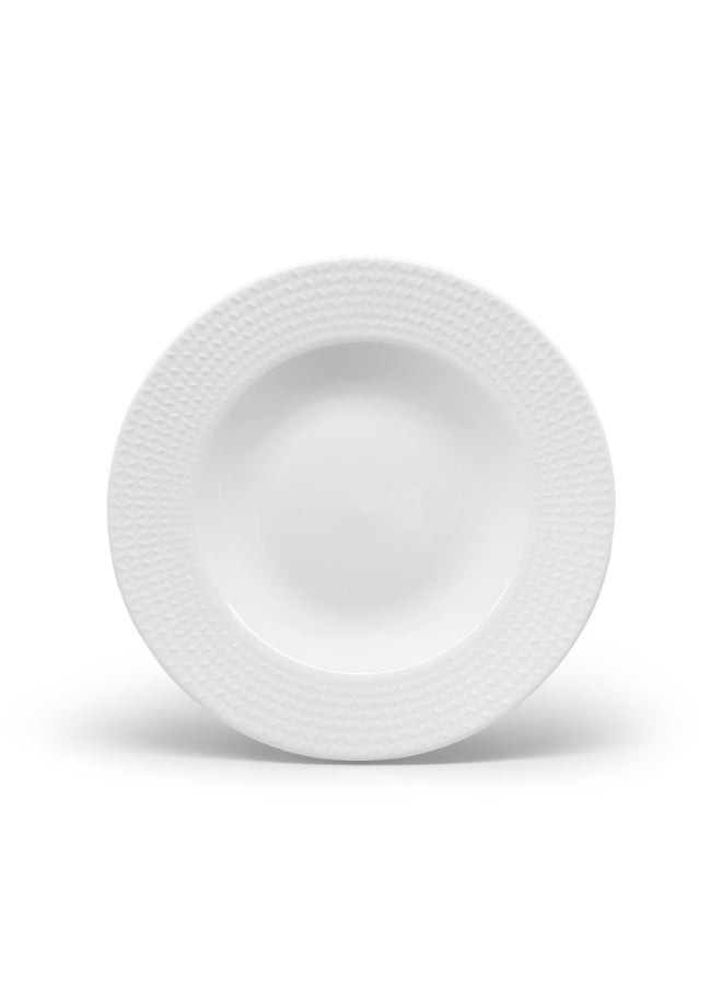 24-Piece Diamond Texture Embossed Scratch-Resistant & Microwave Safe Ceramic Dinnerware Set, Set for 6 - Image 3