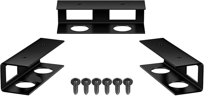 Double Under Desk Laptop Mount 3Pcs Sturdy Carbon Steel Storage Rack Home Office Dorm - Image 1
