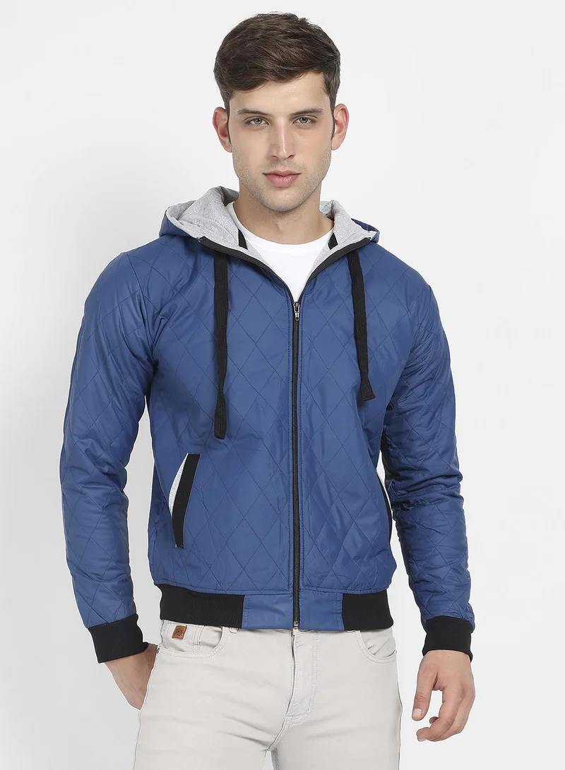 كامبوس سوترا سترة منتفخة مبطنة باللون الأزرق للرجال مع سحاب للإغلاق