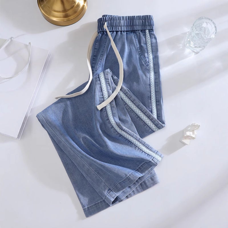 Girls' Denim Jeans Summer Outfit Stylish Children'S Clothing For Older Girls Tencel Thin Summer Casual Pants Trendy - Image 2