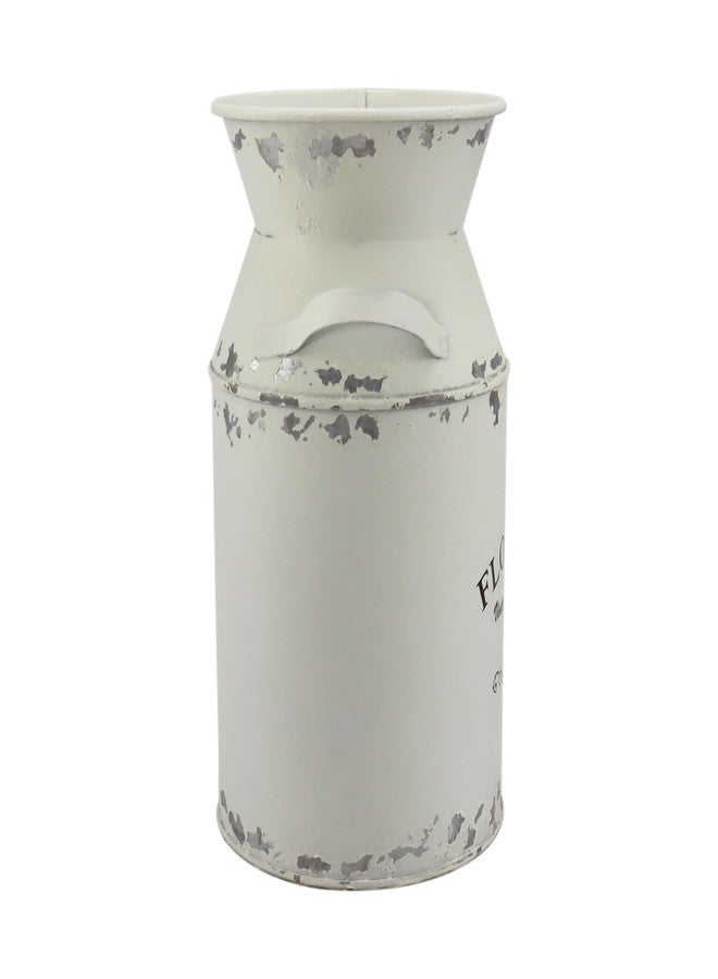 Fauevav Galvanized White Milk Can Antique Retro Vase Metal Planter Rustic Vintage Primitive Flower Holder Farmhouse Country Plant for Home Office Decor, 7.5” - Image 4