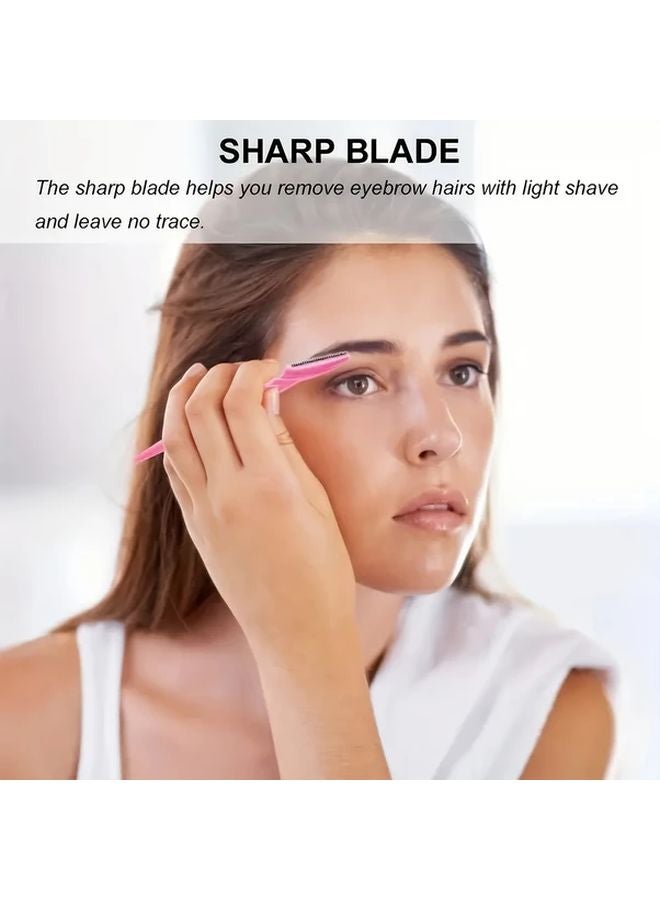 12 Pieces Stainless Steel Eyebrow Trimmer Razor With Protective Cover For Men And Women - Image 5