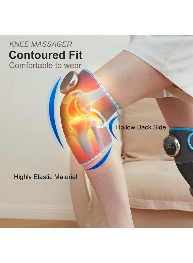 MUNTAQI 3-in-1 Heating Knee Massager – Portable Wireless Hot Compress for Knee, Shoulder & Elbow | Joint Pain Relief with 3 Vibration Levels & 5 Heating Modes | Rechargeable Physiotherapy Wrap - Image 2