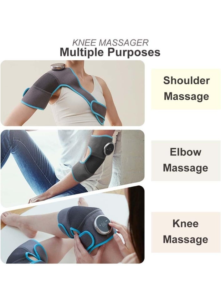 MUNTAQI 3-in-1 Heating Knee Massager – Portable Wireless Hot Compress for Knee, Shoulder & Elbow | Joint Pain Relief with 3 Vibration Levels & 5 Heating Modes | Rechargeable Physiotherapy Wrap - Image 4
