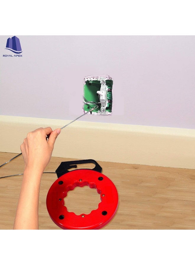 Royal Apex Fish Tape Reel Puller Conductive Electrical Cable Puller With Impact Case Electric Or Communication Wire Puller Use For Drywall Ceiling Under Rug Conduit Or Pipe 30Meter  - Image 3