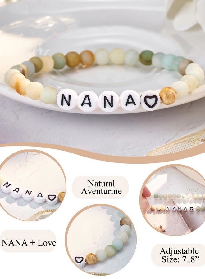 Shonyin Nana/Mimi/Grandma/Papa/Dad/Mom/Daughter/Aunt/Sister Gifts,Natural Stone Bracelet Christmas Birthday Valentines Mother's Day Gifts for Women Girls Men, 7 inch, Stone, Agate - Image 4