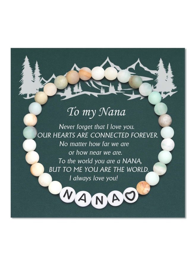 Shonyin Nana/Mimi/Grandma/Papa/Dad/Mom/Daughter/Aunt/Sister Gifts,Natural Stone Bracelet Christmas Birthday Valentines Mother's Day Gifts for Women Girls Men, 7 inch, Stone, Agate - Image 1