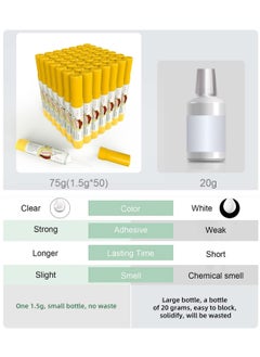 Excefore 1.5 Gram x 50 Vial Convenient Super Glue, All Purpose Adhesive, Super Glue Bulk, Instant bonding for bonding Glass, Leather, Metal, Wood, Plastic, Silicone, Rubber, Jewelry  - Image 2