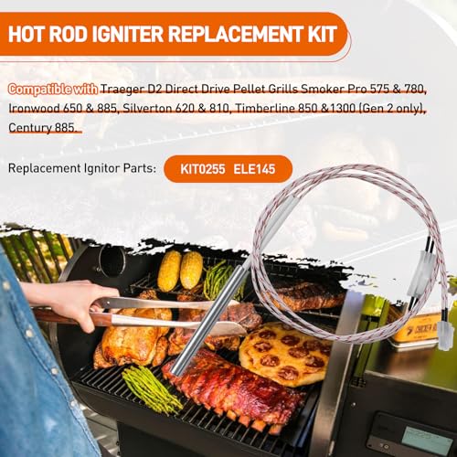 COMVIEE KIT0255 Hot Rod Igniter Replacement for Traeger D2 Pellet Grills Pro 575 & 780, Ironwood 650 & 885, Silverton 620 & 810, Timberline 850 &1300 (Gen 2 only), Part for Traeger D2 Direct Drive Smoker - Image 3