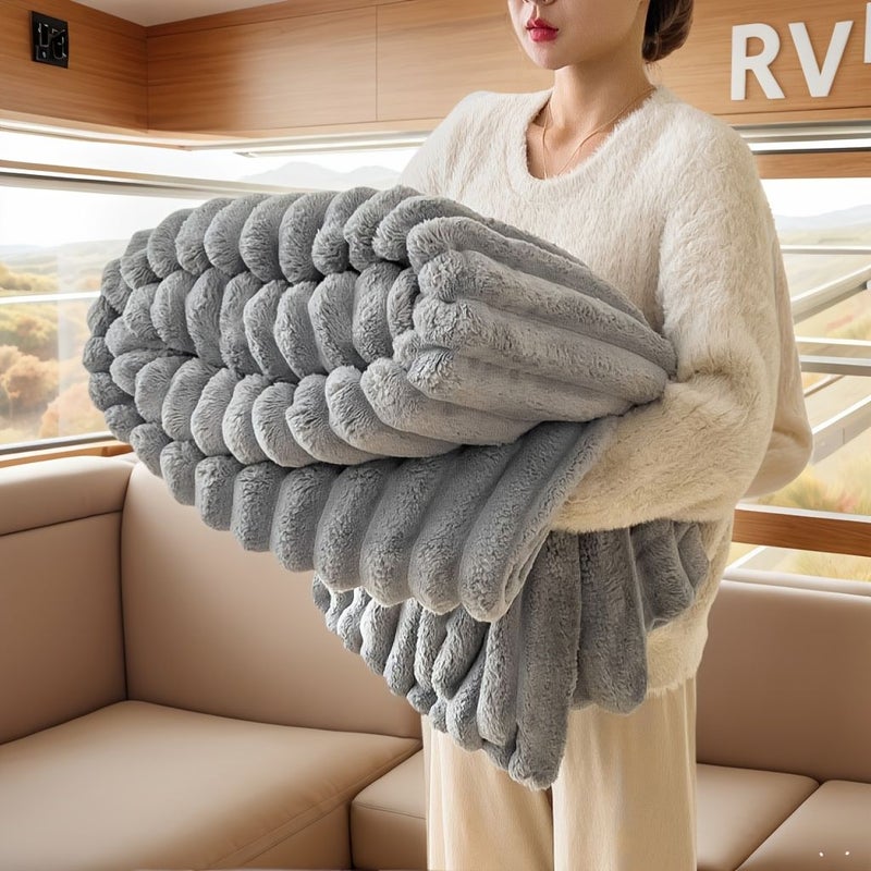 Mint Green Heavy Duty Ultra Thick Plush All Season Luxury Throw Blanket For Rv Camper Home Ultra Soft Neutral Tone Polyester 39.76 Inch By 59.45 Inch - Image 2