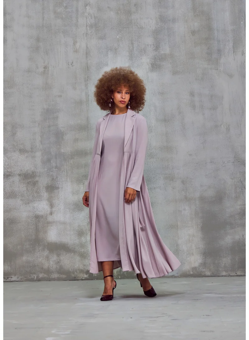 Ashita Fernandes Maxi Dress – Soft Lilac, Premium Crepe, Sleeveless with Concealed Back Zipper