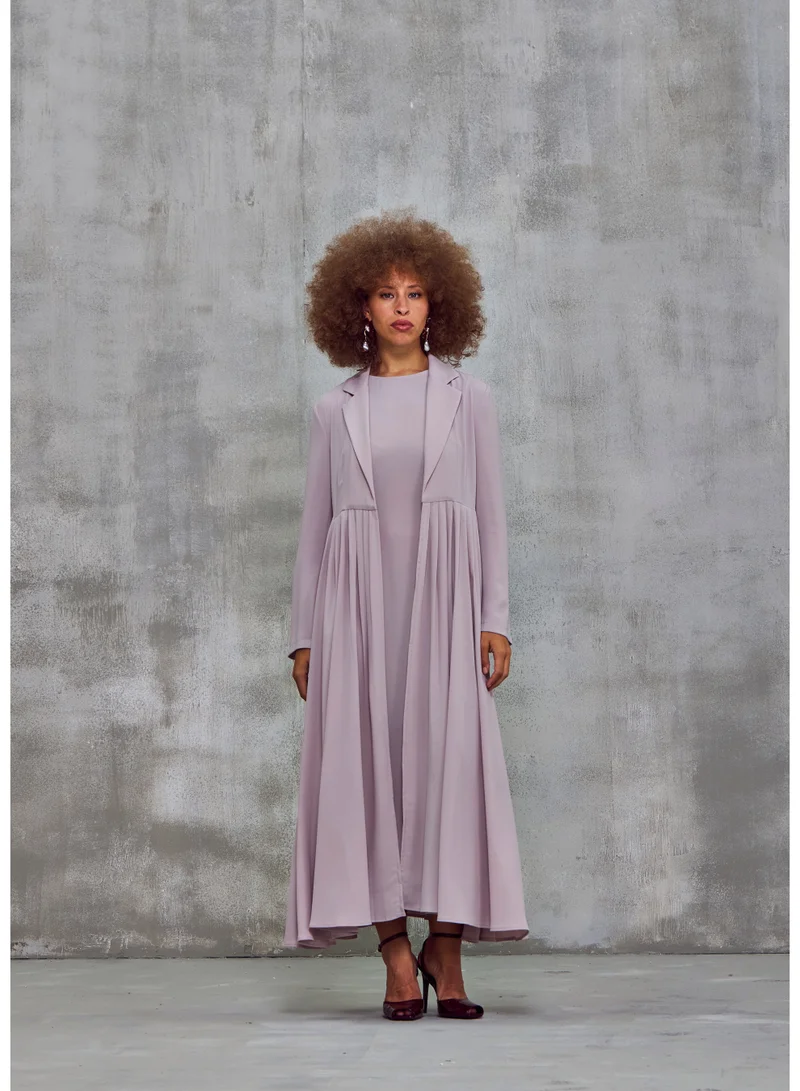 Ashita Fernandes Maxi Dress – Soft Lilac, Premium Crepe, Sleeveless with Concealed Back Zipper
