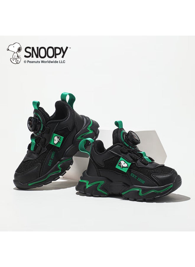 Snoopy Children's Lightweight Sneakers, Boys And Girls Student Autumn Versatile Casual Shoes, 3813 Black, Size 28 - Image 1