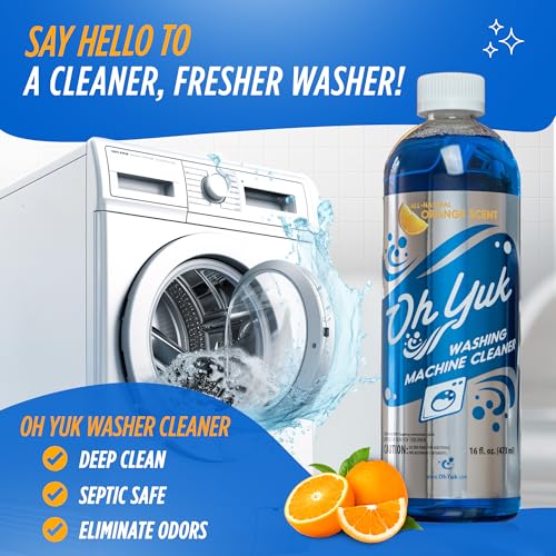 Oh Yuk Washing Machine Cleaner For All Washers (Top Load, Front Load, HE and Non-HE), Natural Citrus Fragrance, Four Cleanings Per Bottle, Septic Safe, 16 Fl Oz - Image 3