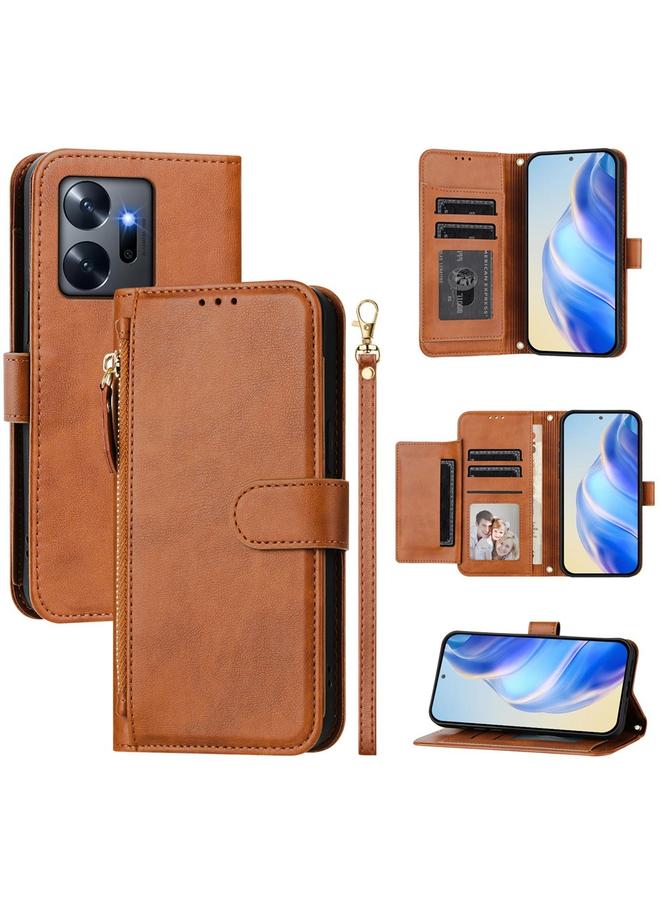 Zaboon Case For Infinix Zero 20 Multi-Card Slots Zipper Wallet Leather Phone Case - Image 1
