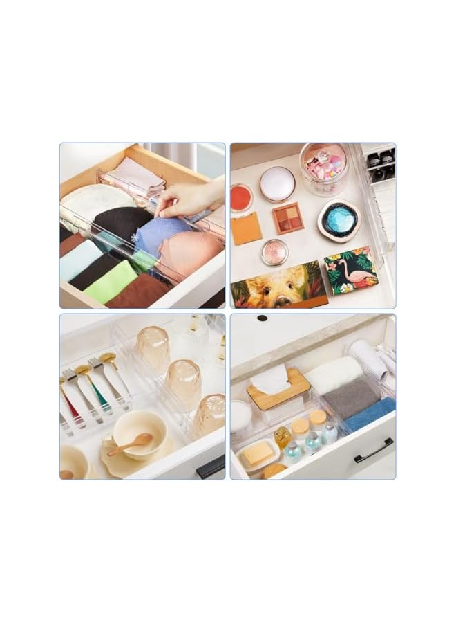 Green Tiger 1 Pack Drawer Dividers Organizer, Adjustable Expandable Clear Plastic Drawer Separators for Dresser, Kitchen, Bedroom, Office, Expandable from 11-20.5in Organiser - Image 5