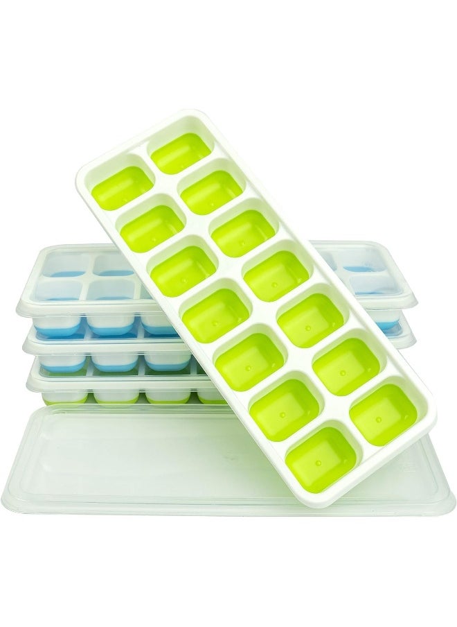 Biella 4-Pack Silicone Ice Cube Trays With Non-Spill Lids  - Image 1
