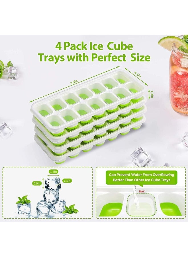 Biella 4-Pack Silicone Ice Cube Trays With Non-Spill Lids  - Image 2